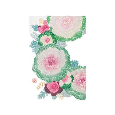 冬柄ポストカード 葉牡丹リース柄