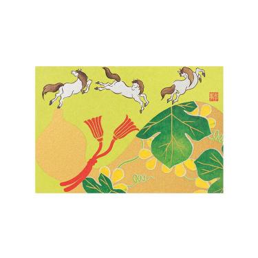 冬柄ポストカード 瓢箪から駒柄