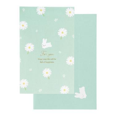 カード ブルーナ フラワー うさぎ