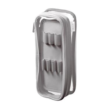 ペンケース XCOA リバーシブルクリヤー ライト グレー