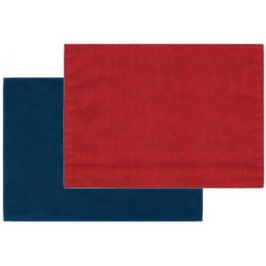 リンネ リバーシブルランチョンマット 32cm×46cm レッド/ネイビー