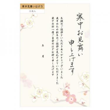 寒中見舞いはがき 梅 5枚入り