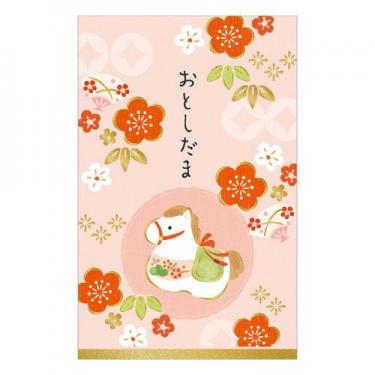 年賀ポチ袋 箔 もも午 2枚入り