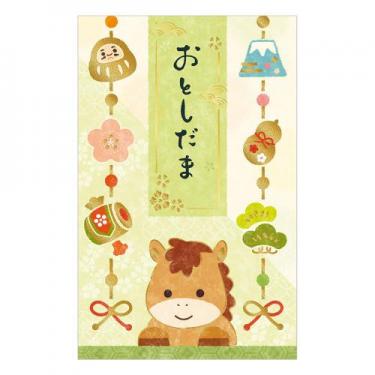 年賀ポチ袋 箔 吊るし飾り 2枚入り