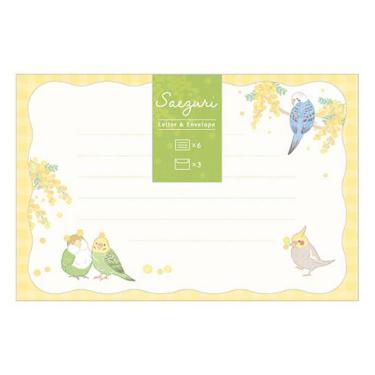 春柄 ミニレター さえずり ミモザとインコ