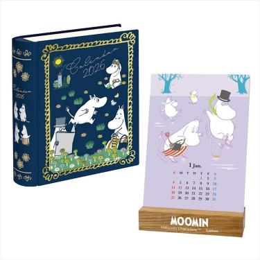 2026年1月始まりカレンダー 卓上 ムーミン BOOK缶 ファミリー