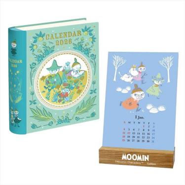 2026年1月始まりカレンダー 卓上 ムーミン BOOK缶 スナフキン