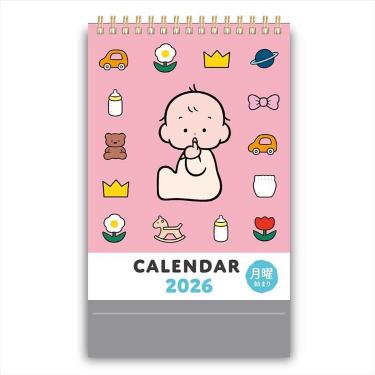 2026年1月始まりカレンダー 卓上 おおのたろう卓上 月曜始まり