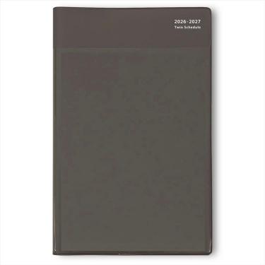 2025年10月始まり 週間バーチカル A5変型 ツイン手帳 チャコールグレー