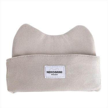 ノートにかぶせる猫耳ポーチ ベージュ