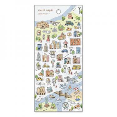マチマップステッカー blue city
