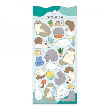 ペピーアニマルステッカー 長毛ねこ