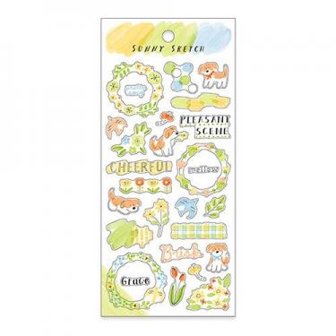 サニースケッチステッカー キミドリ