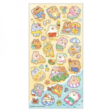夏柄シール ぷっくり きんぎょ(きんぎょ): ステーショナリー