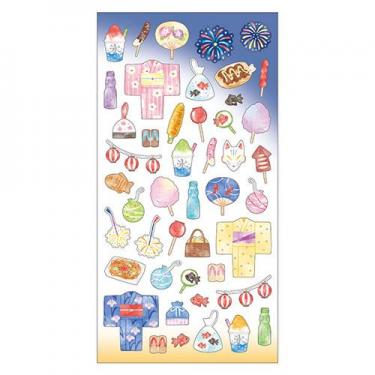 夏柄シール 和紙 縁日