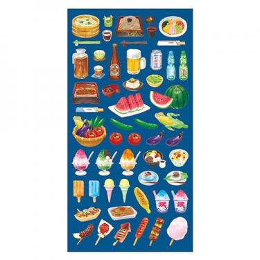 夏柄シール 上質紙 夏の食べ物