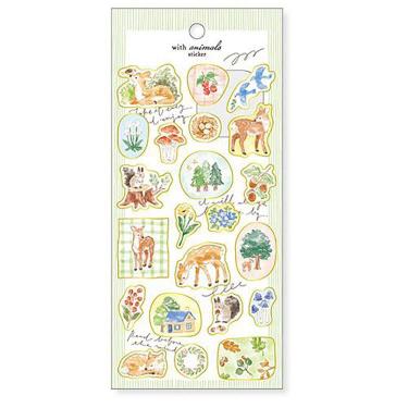 ステッカー ウィズアニマルズ シカ