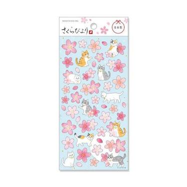 春柄シール さくらびより 和ねこ桜2