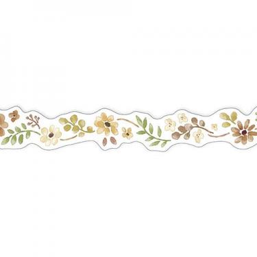 マスキングテープ ダイカット 花 ブラウン