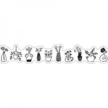 マスキングテープ ダイカット シロクロ かびん