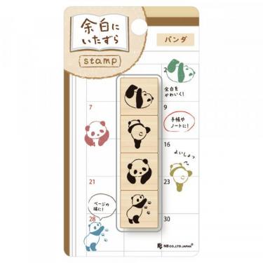 木製スタンプ 余白にいたずら パンダ