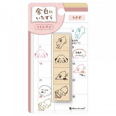 木製スタンプ 余白にいたずら うさぎ