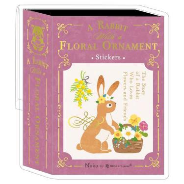 フレークシール レッサーパンダブックス 花飾るうさぎ