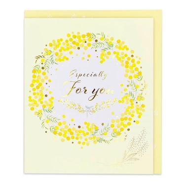 春柄 二つ折り色紙 ミモザ