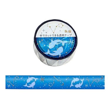 透明マスキングテープ 12星座 20mm幅 金箔 魚座