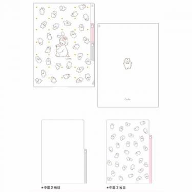 Caho クリアファイル A5 3ポケット うさぎ