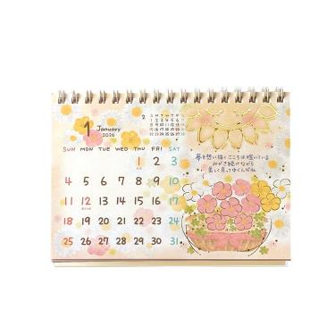 2026年1月始まりカレンダー 卓上 A6 もん