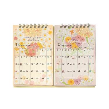 2026年1月始まりカレンダー 卓上 2ヶ月 もん