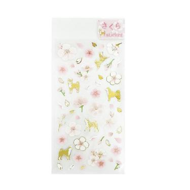 春柄 さくらシール 犬と桜