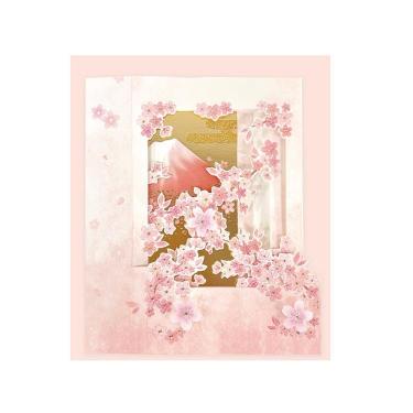春柄グリーティングカード 立体 桜