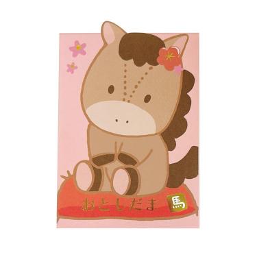 年賀ダイカットポチ袋 座布団 ピンク 3枚入り