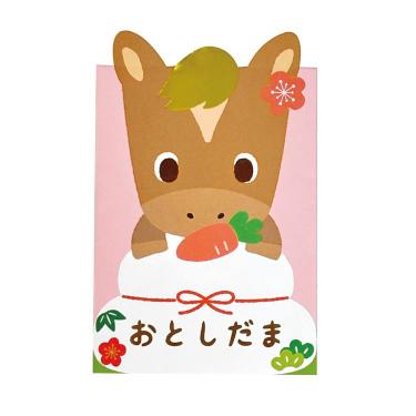 年賀ダイカットポチ袋 鏡餅 ピンク 3枚入り