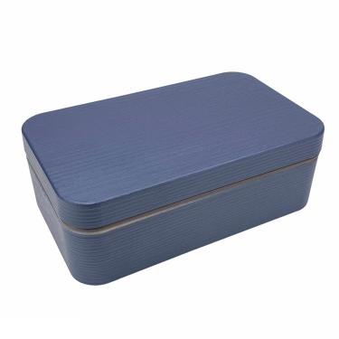 木目長角弁当　Ｌ　８００ｍｌ　ネイビー　ＷＯＯＤＹＰＬＵＳ　お弁当箱