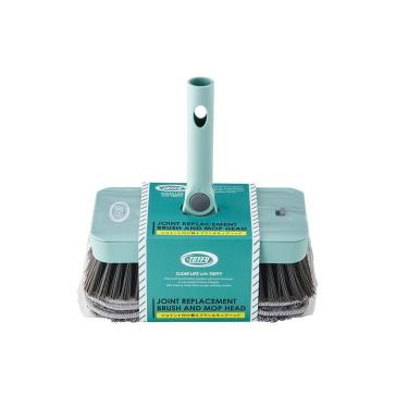 ジョイント付け替えブラシ&モップヘッド ペールアクア トフィー