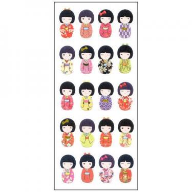 和風シール 童女