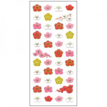 和風シール 梅 金箔