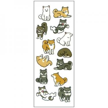 ラメ入りシール 柴犬