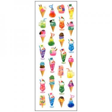 夏柄 ラメ入りシール アイスクリーム&ドリンク