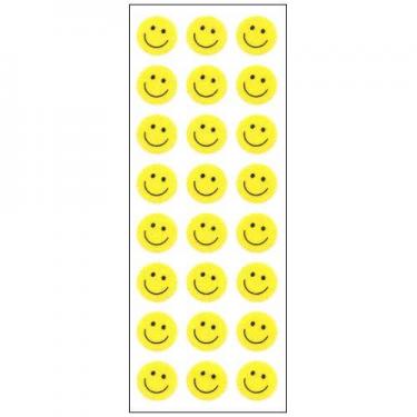 ラメ入りシール スマイル 3列 黄色