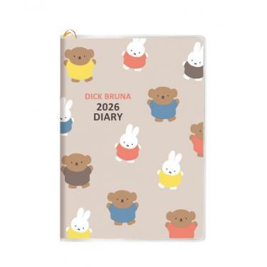 2025年10月始まり手帳 週間ブロック A6 ミッフィー グレー