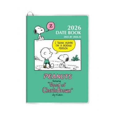 2025年10月始まり手帳 月間 A6 スヌーピー グリーン