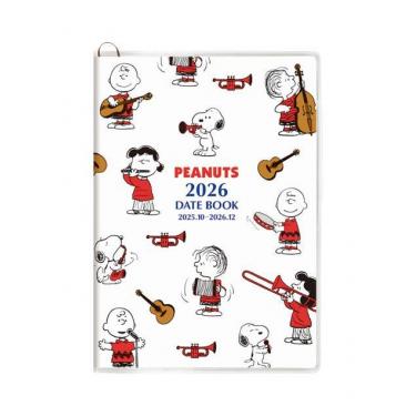 2025年10月始まり手帳 月間 A6 スヌーピー ホワイト