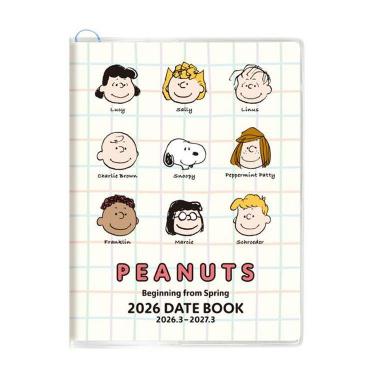 2026年3月始まり手帳 月間 A6 ピーナッツ アイボリー