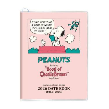 2026年3月始まり手帳 月間 A6 ピーナッツ ピンク