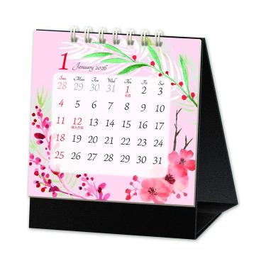 2026年1月始まりカレンダー 卓上 SS フラワー