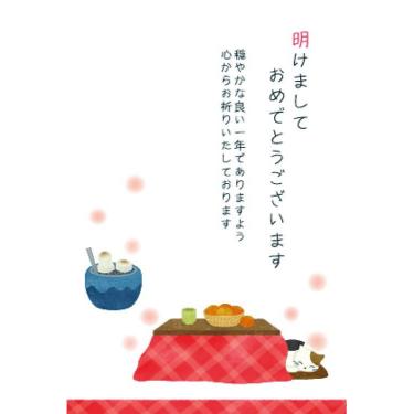 私製年賀はがき こたつねこ 3枚入り
